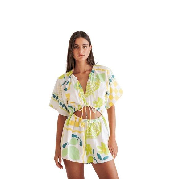Sabo Skirt Pants - Sabo Arella Playsuit Cutout Mini Romper Floral Print NWT Size 2 Small